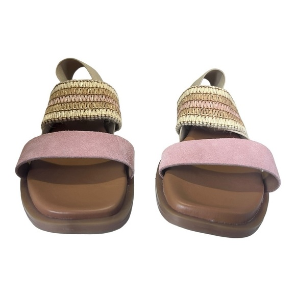 MILA PAOLI Made in Italy Double-Band Slingback Sandals Pink Tan Womens 8 - Picture 5 of 13